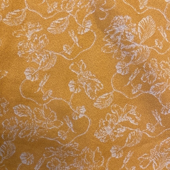 Hinge yellow floral midi skirt elastic waist size XS lined‎ - Picture 2 of 6